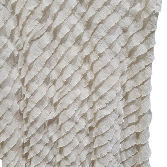 Espresso Flirty and Flattering White Ruffled Shell Women's Size XL Sleeveless - Picture 4 of 11